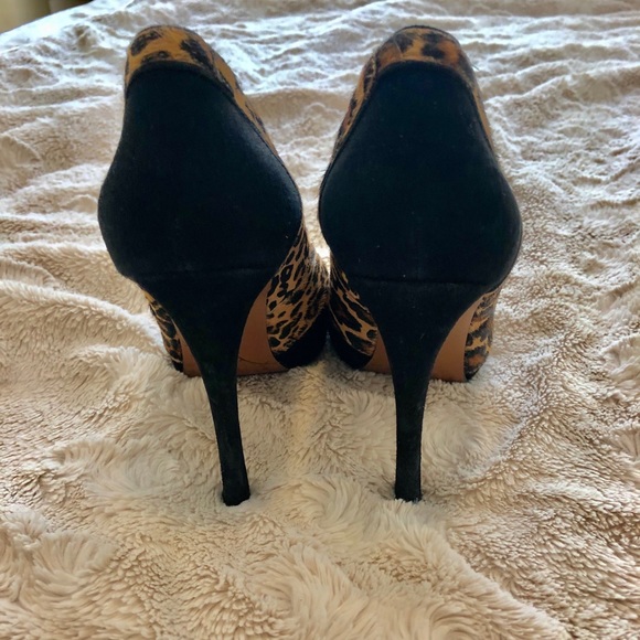 SOLDNine West Pony Hair Leopard Heels - Picture 3 of 6